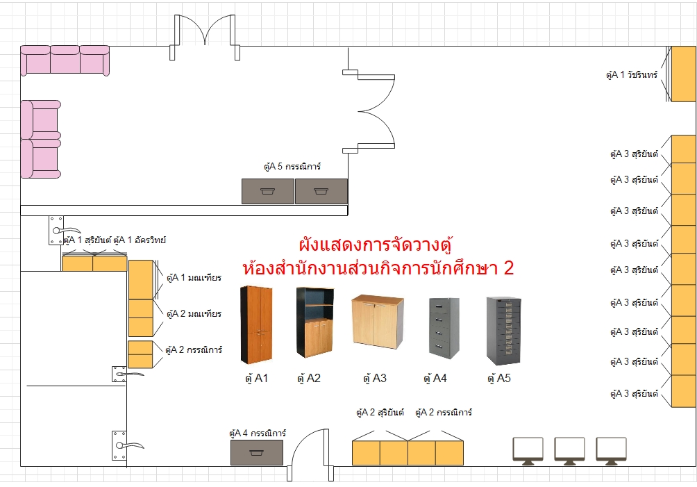 ผังการจัดวางตู้เอกสารในห้องสำนักงาน-2