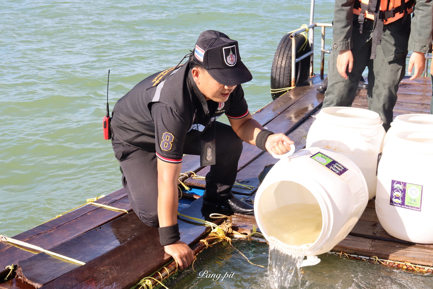 เครือข่ายจิตอาสาจัดกิจกรรม   จิตอาสา "เก็บขยะริมชายหาด นั่งเรือปล่อยปูม้า"